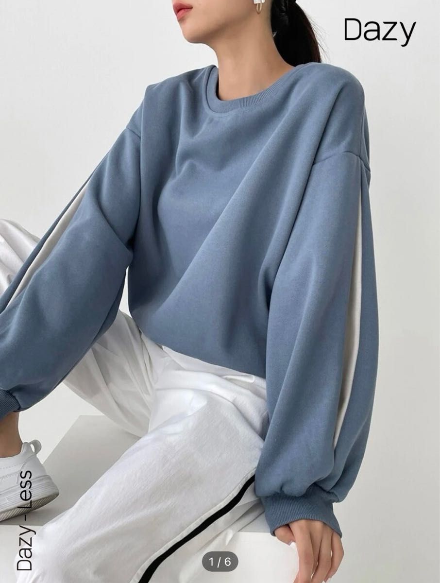 Dazy-Less ドロップショルダー オーバーサイズスウェットシャツ トレーナー SHEIN 韓国ファッション silent紬