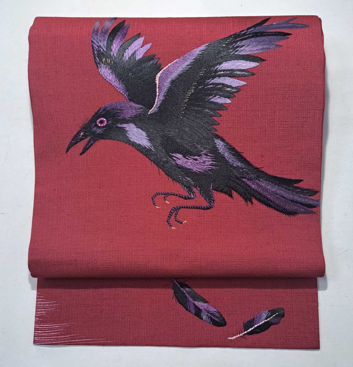 カラス刺繍名古屋帯☆オリジナル☆ カラス刺繍名古屋帯☆オリジナル☆