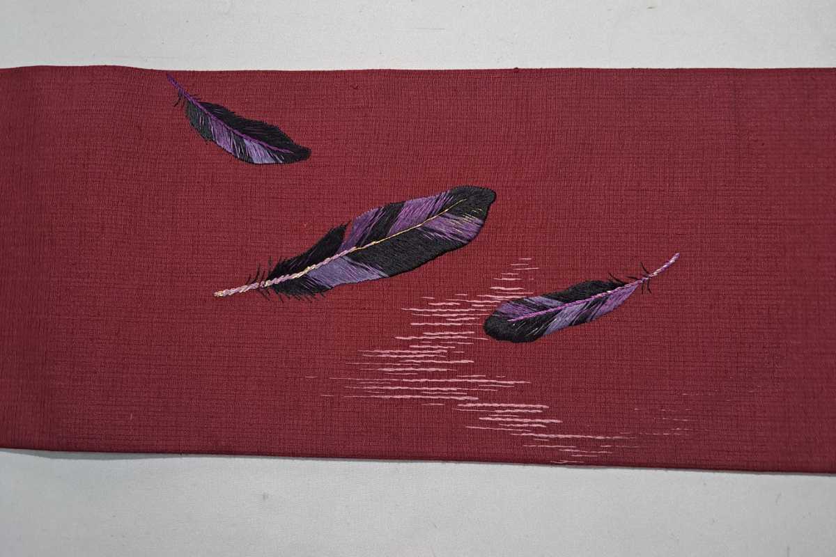カラス刺繍名古屋帯☆オリジナル☆ カラス刺繍名古屋帯☆オリジナル☆