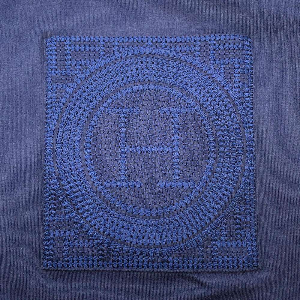 エルメス Tシャツ モザイク刺繍入りポケット コットン レディース