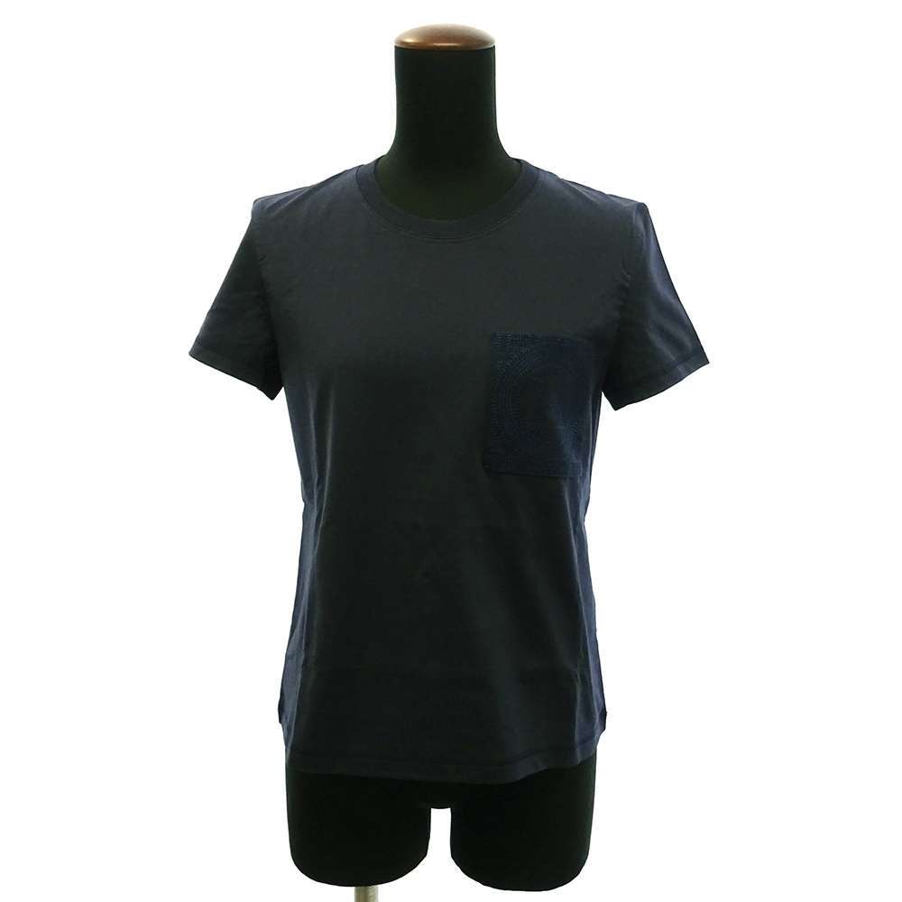 エルメス Tシャツ モザイク刺繍入りポケット コットン レディース