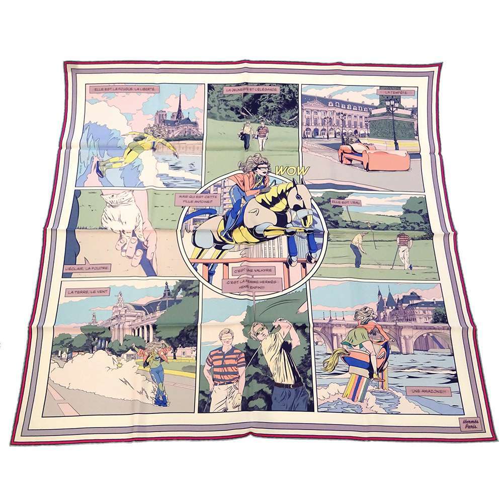 エルメス スカーフ カレ90 ダブルフェイス WOW HERMES シルクツイル