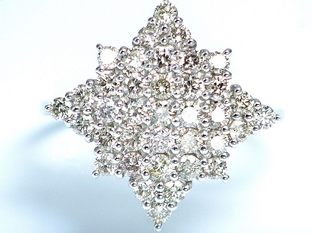 【宝石屋本舗】計1.00ct　良質天然ダイヤモンド　PT950パヴェ式デザインリング