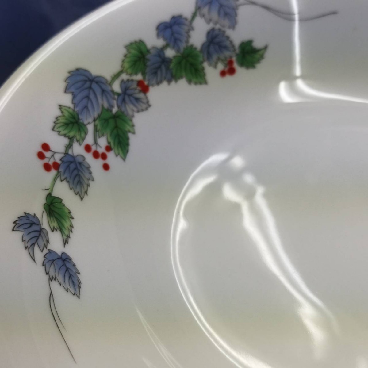 有田焼 深川製磁 深川製 葡萄 ブドウ お皿 食器 鉢 深皿 AT101.30_画像6