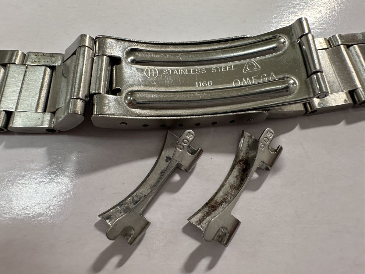 オメガ ラグ幅18mm用 ステンレスベルト 1168 FF605 OMEGA vintage stainless steel bracelet 192-1_画像4