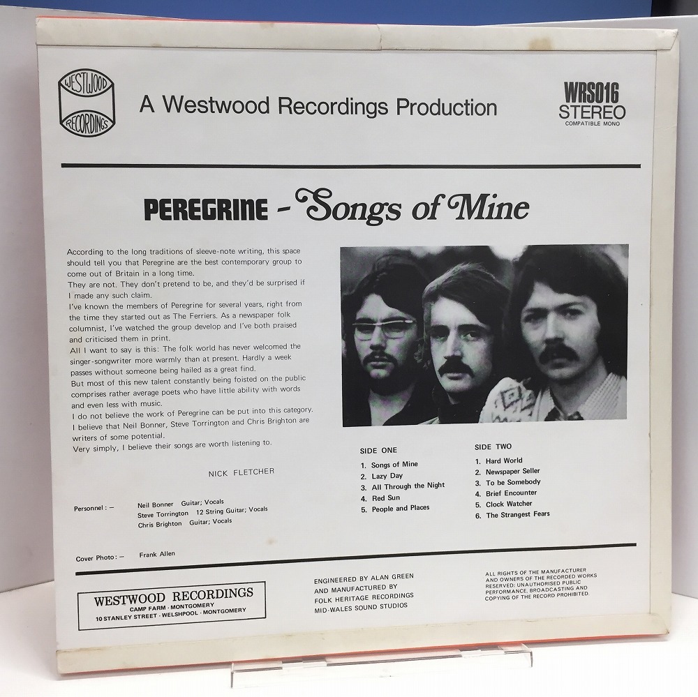 PEREGRINE☆Songs Of Mine UK Westwood オリジナ | venezafoods.com.br
