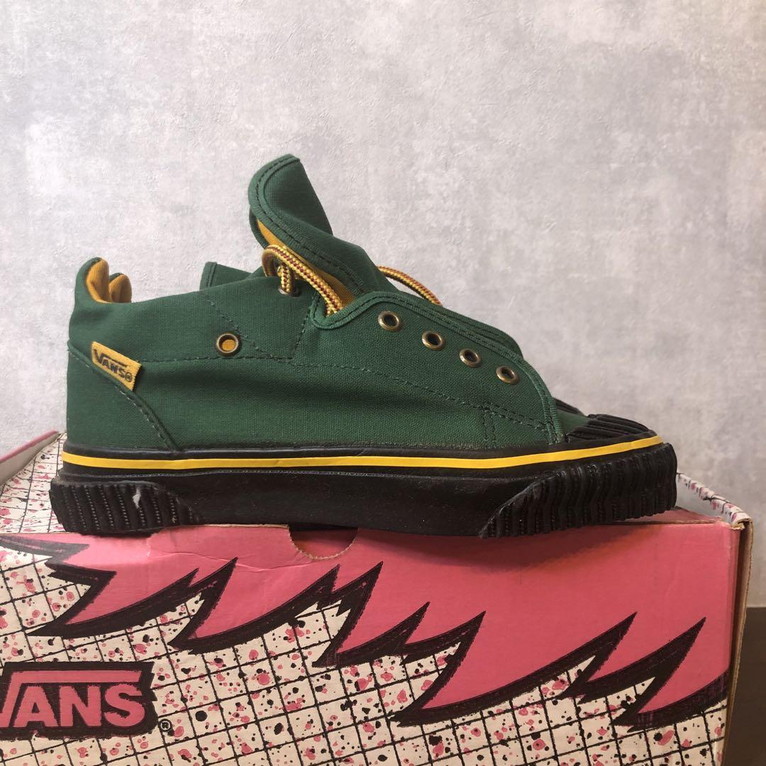 【24.5cm】 90S USA製 VANS バンズ ヴィンテージ ブルーチャー グリーン スニーカー デッドストック BLUCHER GREEN レディースUS7.5 DE0004