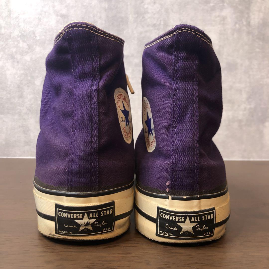 【US11】 70S USA製 ヴィンテージ コンバース チャックテイラー パープル HIカット オリジナル US11 紫色 中古 DD0002