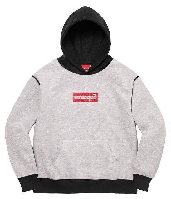 新品 XL Supreme Inside Out Box Logo Hooded Sweatshirt シュプリーム ボックスロゴ インサイドアウト スウェットパーカー 黒×灰 23ss_実物はロゴ部分が黒に変更されています。