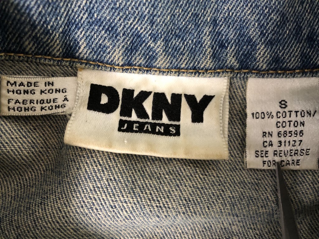 80s~ヴィンテージ■DKNY ダナキャランニューヨーク デニムジャケット ジージャン S　ビッグロゴ_画像6