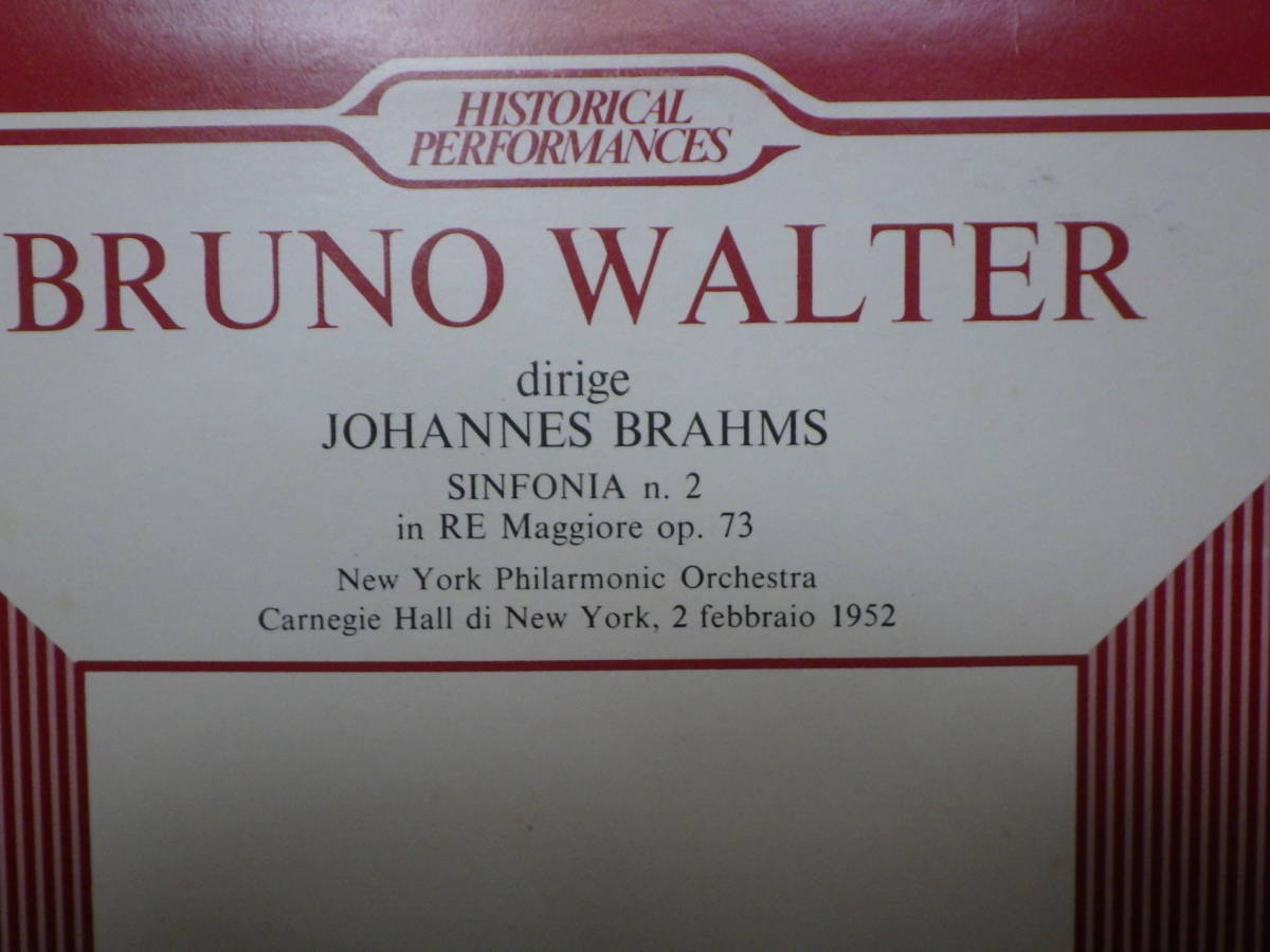 伊ＣＬＳ　ブルーノ・ワルター／ＮＹＰＯ　ブラームス　交響曲　第２番　1952年実況録音　RPCL2057_画像2