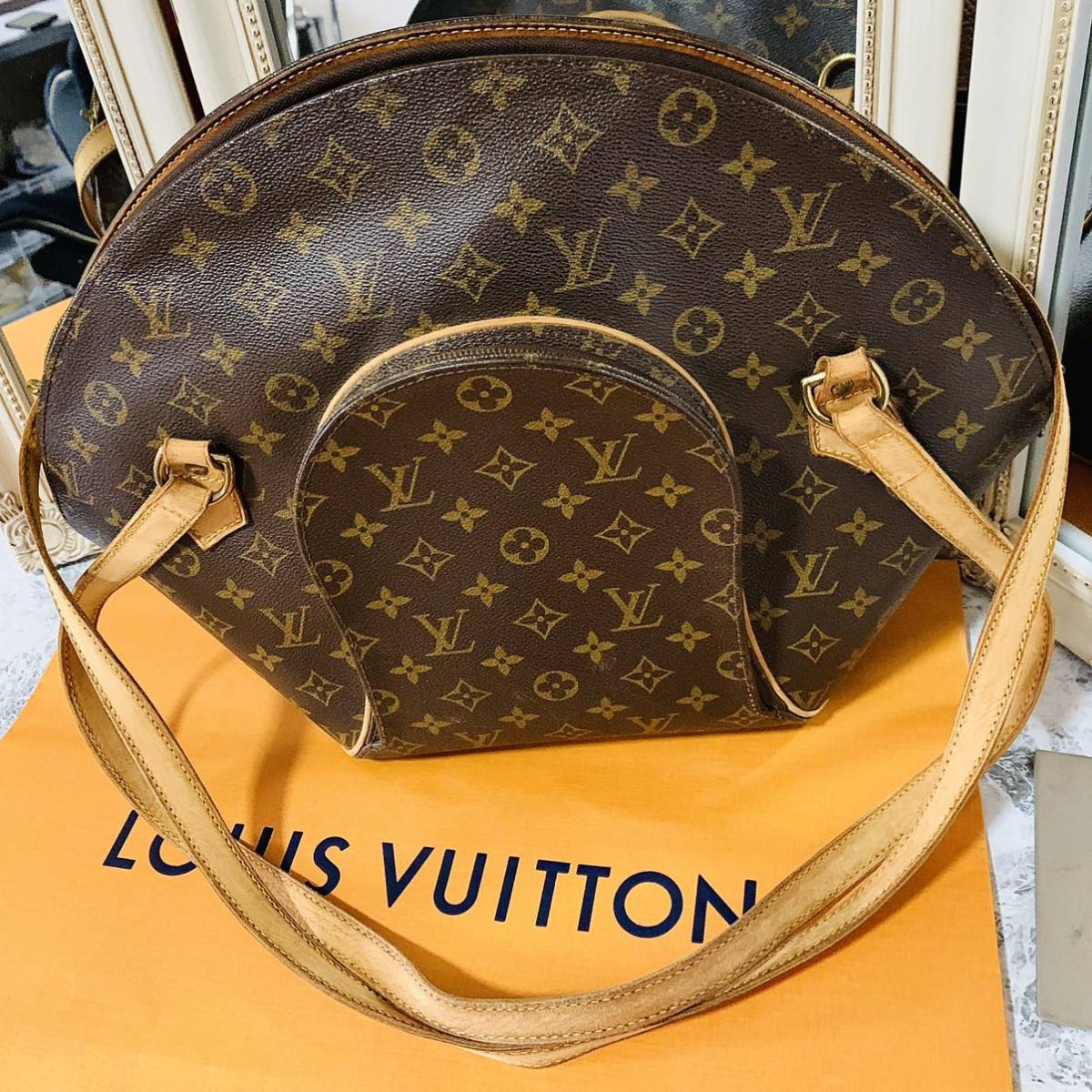 美品 正規品 ルイ・ヴィトン Louis Vuitton エリプス ショッピング 肩掛け トートバッグ ショルダーバッグ モノグラム ブラウン M51128 の画像1