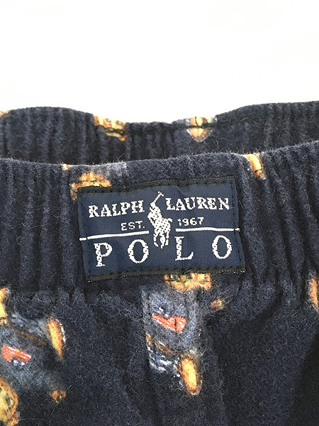 古着 Polo Ralph Lauren 「POLO BEAR」 星条旗 フラッグ ポロベア パジャマ パンツ L 古着_画像6