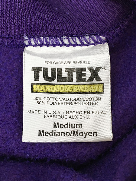 古着 90s USA製 Tultex 無地 ソリッド 半袖 スウェット トレーナー 紫 M_画像5