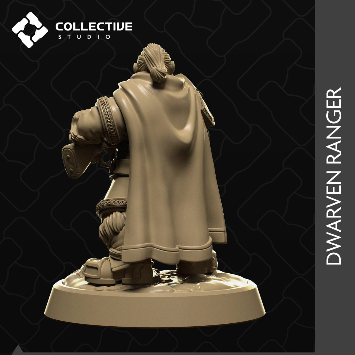 Collective Studio cs-220604 Dwarven Ranger 3Dプリント D＆D メタルミニチュア メタルフィギュア TRPG ウォーハンマー_画像3