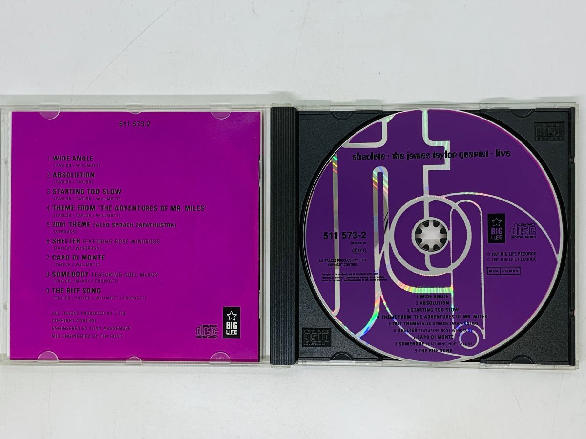 即決CD 独盤 ABSOLUTE James Taylor Quartet LIVE / J.T.Q. / アブソリュート ジェームス・テイラー・クァルテット G05_画像3