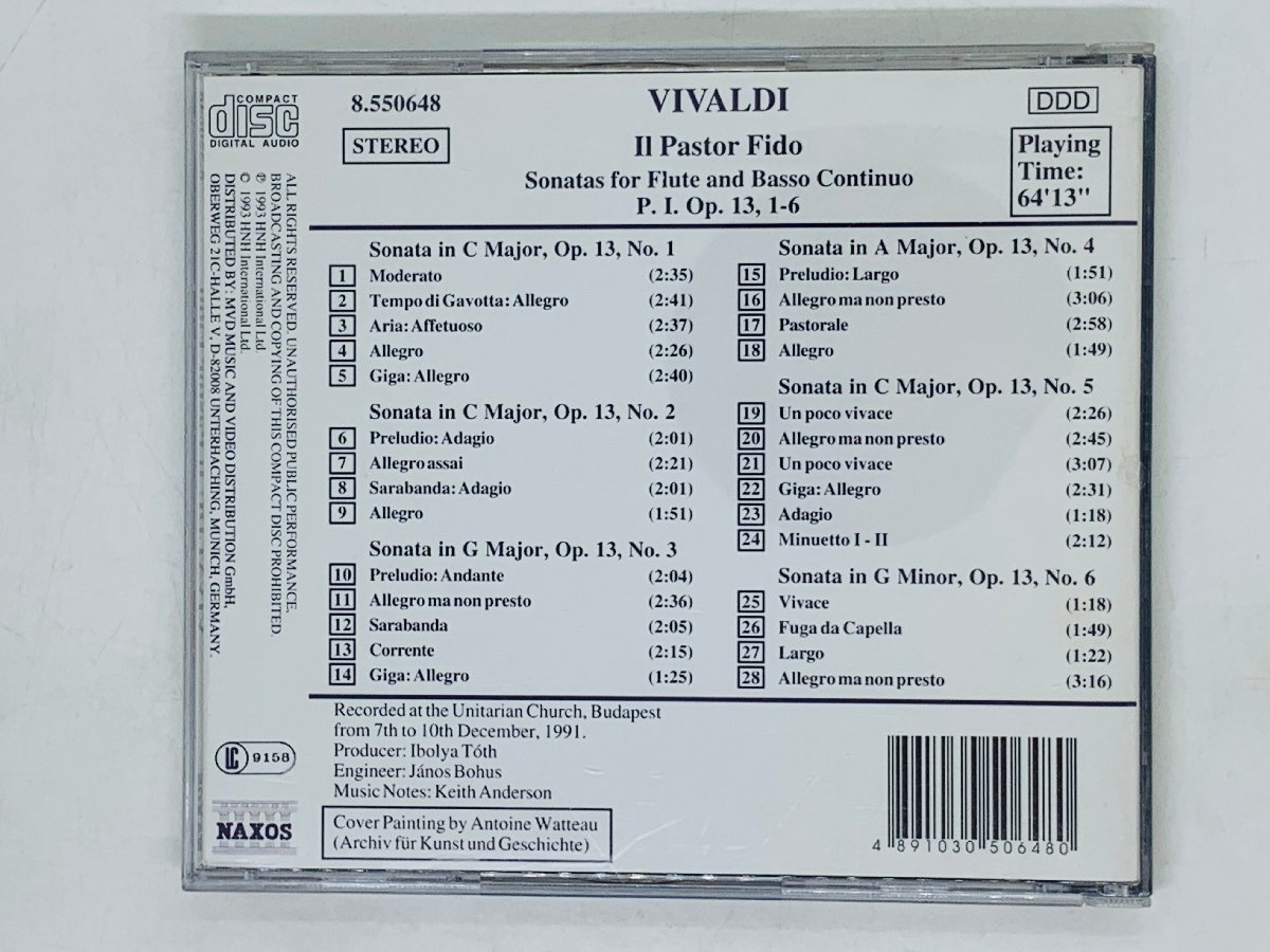 即決CD VIVALDI II Pastor Fido / Zsuzsa Pertis Harpsichord / NAXOS X10_画像2