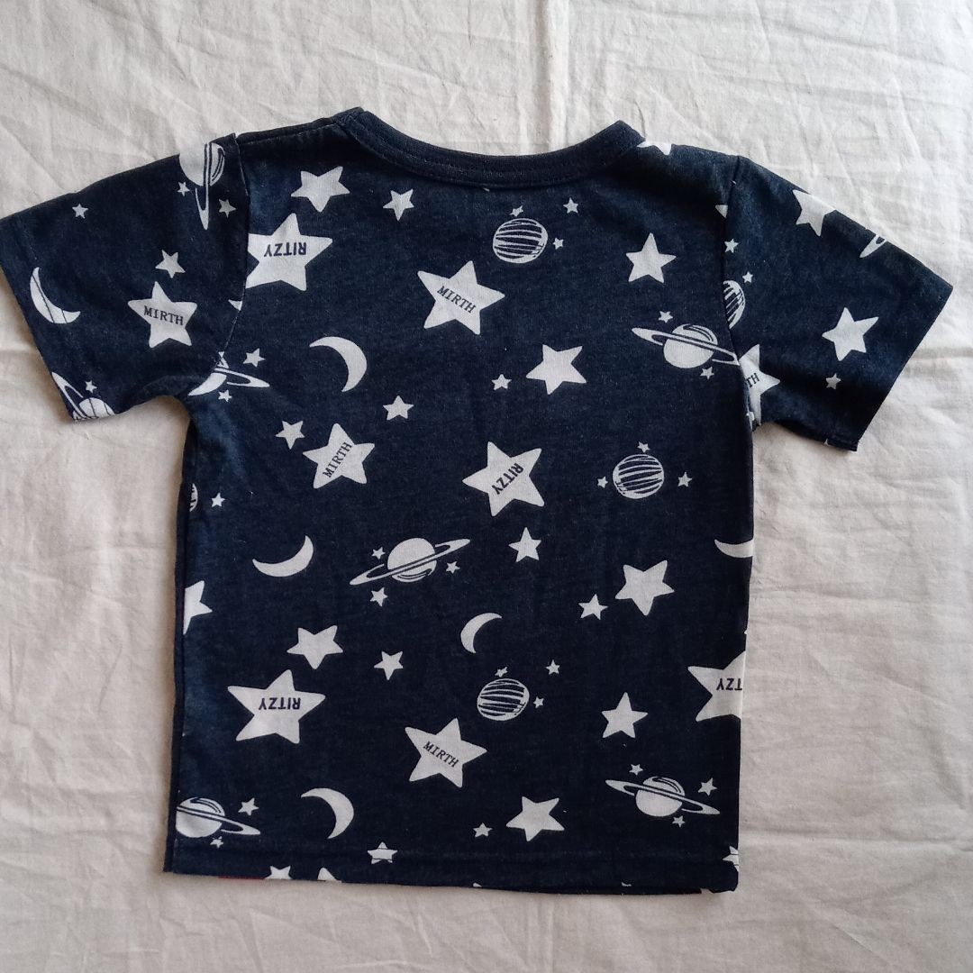 西松屋 半袖 Tシャツ 宇宙 ネイビー 95cm 半袖Tシャツ 半袖シャツ