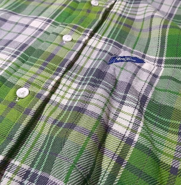 LRGe lure ruji- back Logo . check shirt Work Street flannel shirt men's (M) green group *o-212