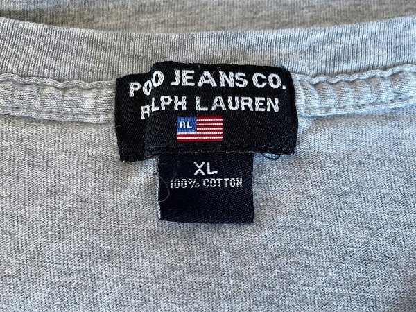 ★【希少 名作デザイン◎ 】90s ビンテージ POLO JEANS CO. RALPH LAUREN ポロ ジーンズ ラルフローレン コットン100％ Tシャツ XL USED_画像4