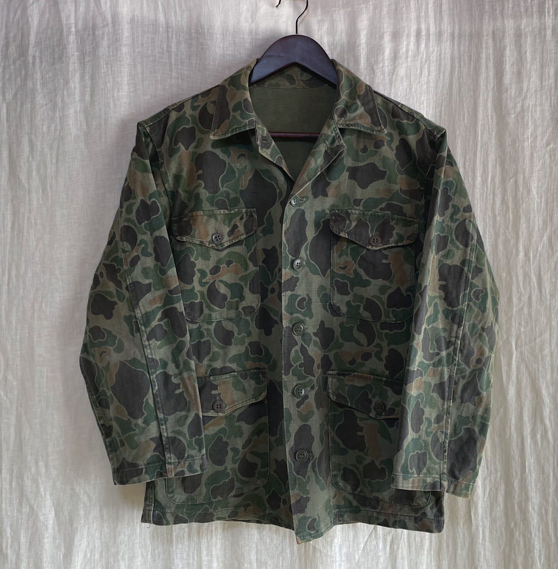 希少 60s KOREAN ARMY 韓国軍 実物 HBT ダックハンターカモ 迷彩
