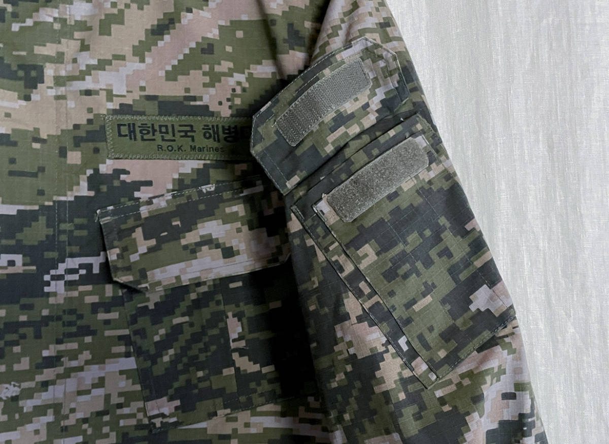 美品 韓国軍 海兵隊 新型 波 迷彩 デジタルカモ フィールドジャケット ミリタリー M65 サバゲー カモフラの画像3