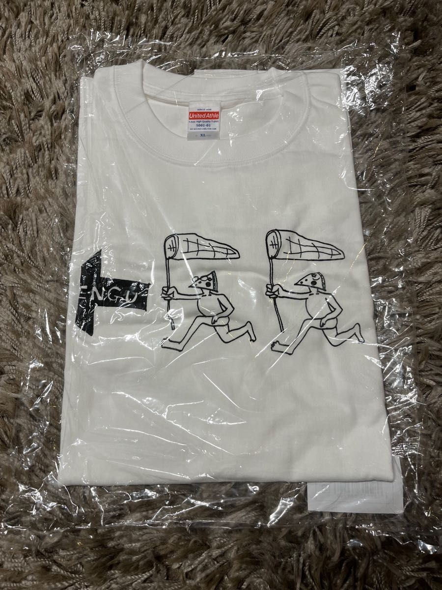 ピザラジオ レア Tシャツ 新品 未開封 加藤純一 オーイシマサヨシ XLサイズ Uネック TENGU 白 Tシャツ ホワイト