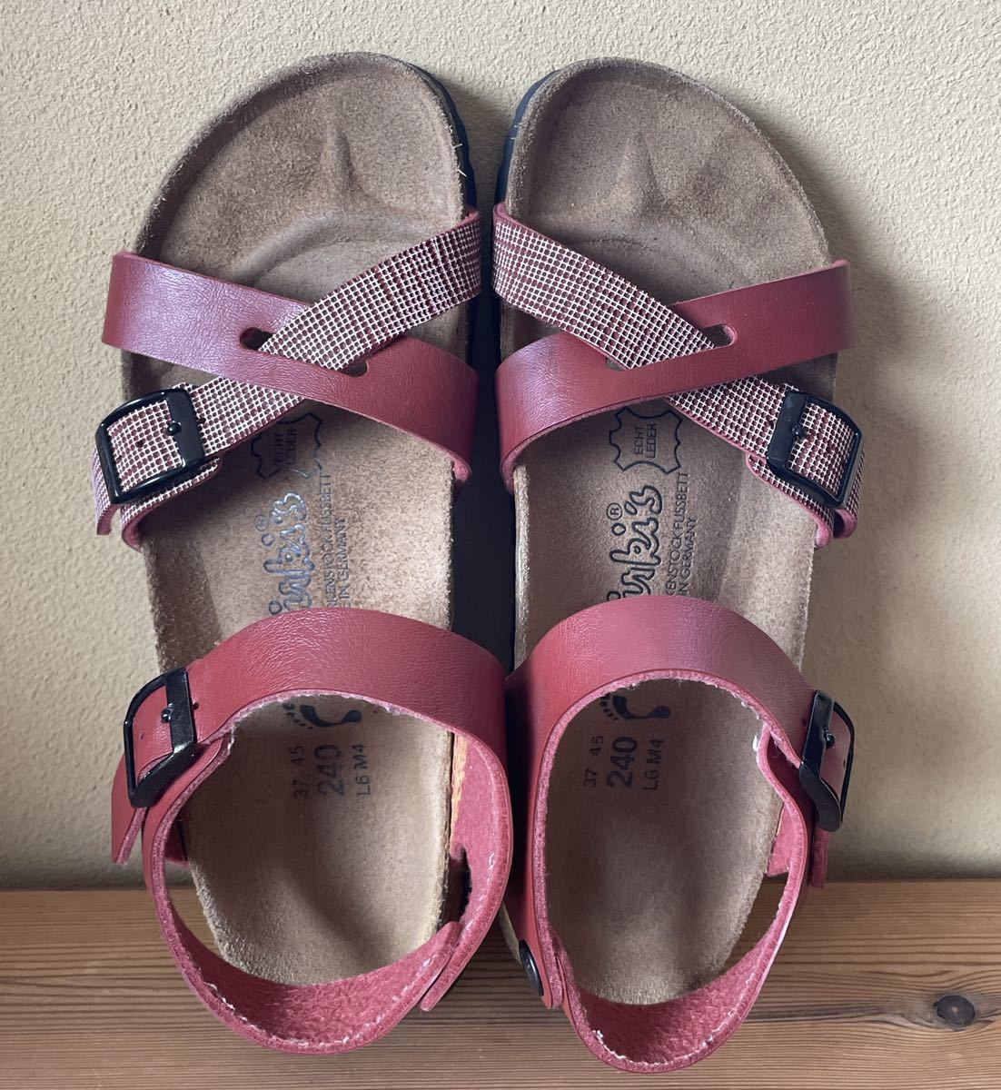 BIRKENSTOCK ビルケンシュトック Birki's サンダル 37 ナロー幅（幅狭) レッド 24cmの画像2