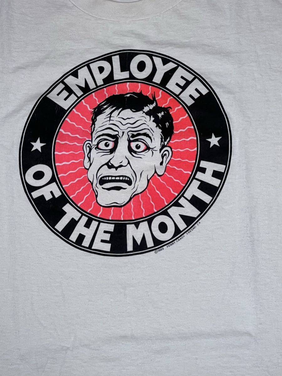 *1 иен старт * распродажа очень редкий б/у одежда Vintage employee of the month редкость дизайн блокировка T частота T короткий рукав футболка футболка 80\'s 90\'s