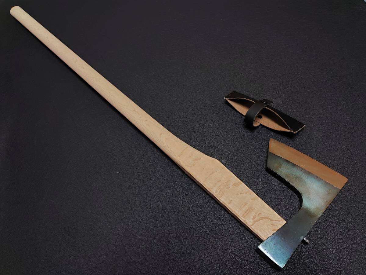 越後与板 作弘 大工鉞 300匁(柄付き約1.8kg 全長約90cm 刃厚約25mm) 鋼割り込み 薪割り斧