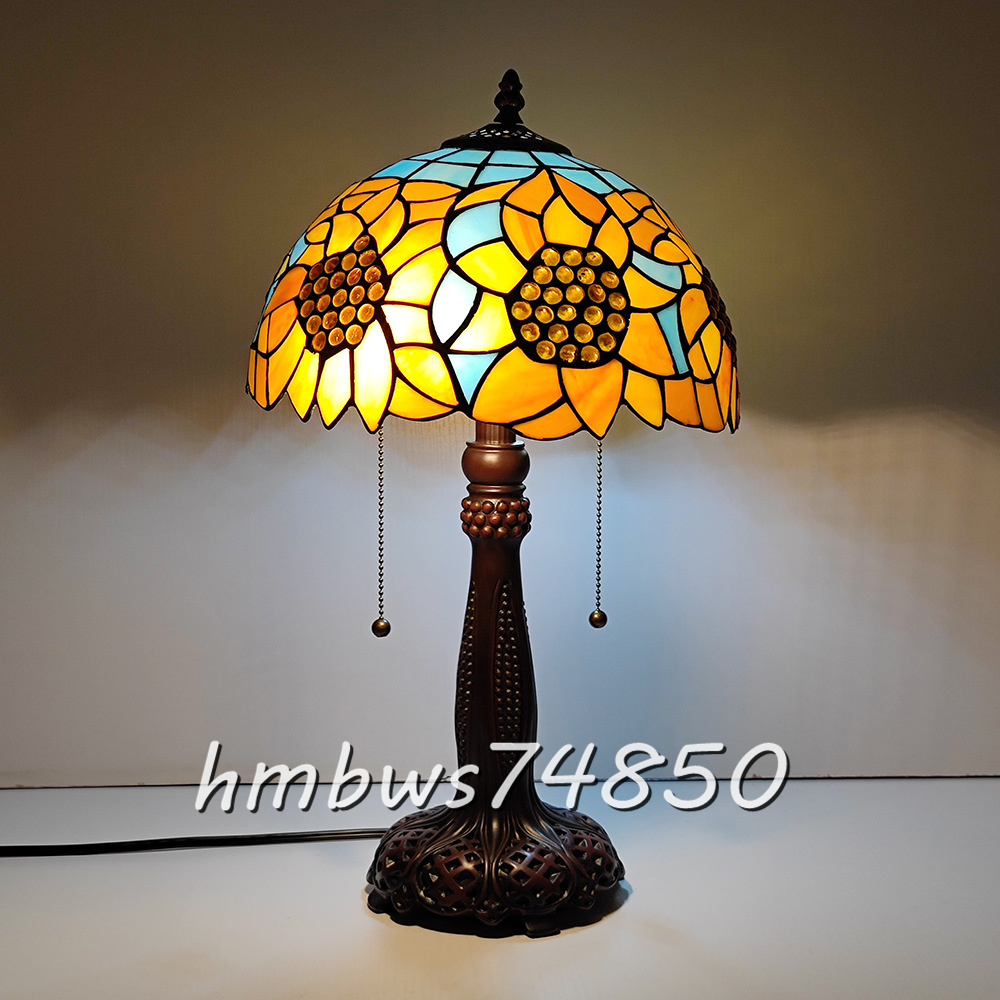 新品◇芸術品ステンドランプ ステンドグラス アンティーク 花柄 照明