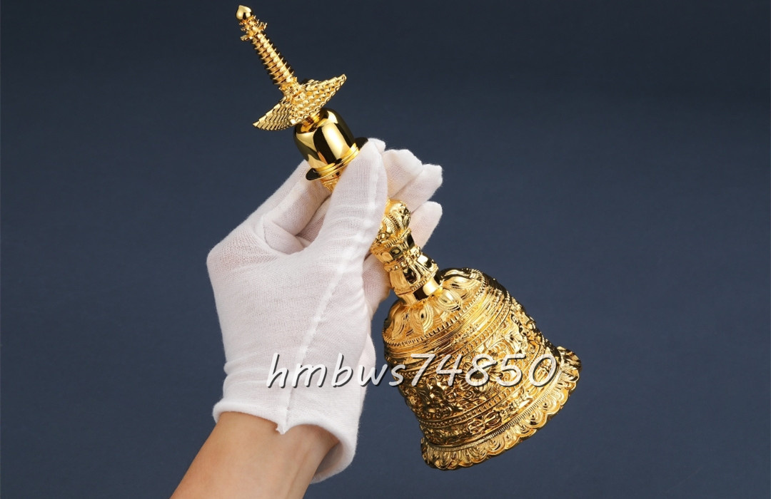密教法具 寺院仏具」真言宗 塔鈴 宝塔形 金剛鈴 仏教工芸品 筋 密教法具 寺院仏具」真言宗 塔鈴 宝塔形 金剛鈴 仏教工芸品 筋