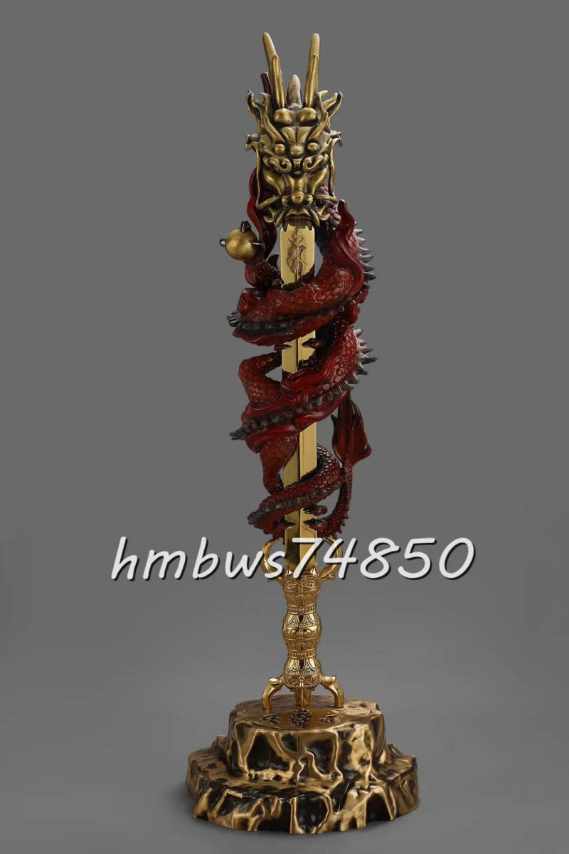 【同梱不可】 「密教法具 寺院仏具」極上品 彩色倶利伽羅龍王 不動明王 倶利伽羅剣 倶利伽羅竜剣 三鈷剣 台座付き 真鍮製 高さ56cm 5色展開 仏具一般 【同梱不可】 「密教法具 寺院仏具」極上品 彩色倶利伽羅龍王 不動明王 倶利伽羅剣 倶利伽羅竜剣 三鈷剣 台座付き 真鍮製 高さ56cm 5色展開 仏具一般