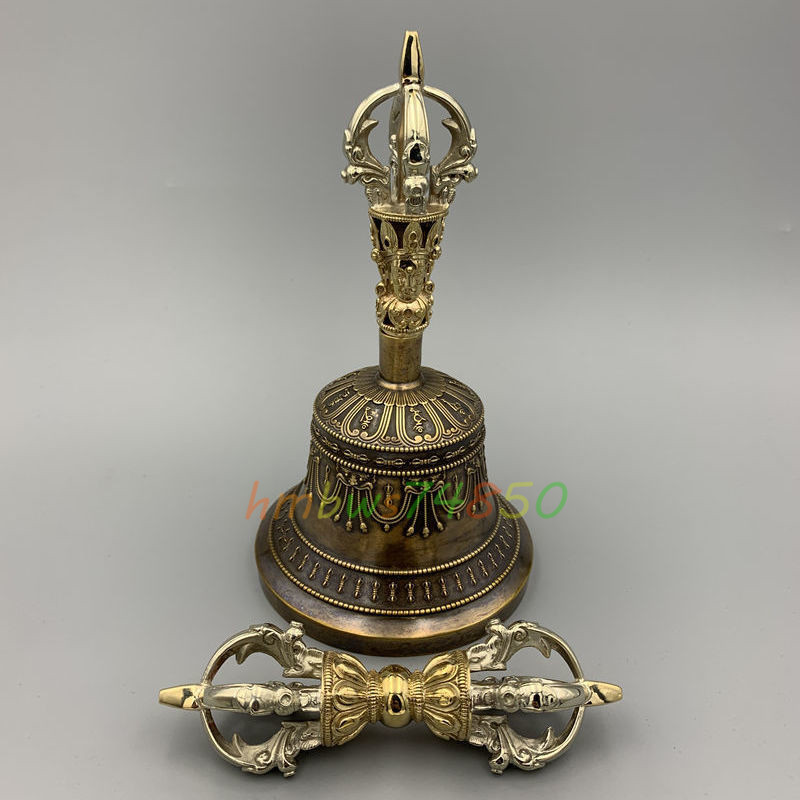 密教法具 寺院用仏具」鬼面型 金剛五鈷杵 青銅製磨き仕上げ 23cm 密教法具 寺院用仏具」鬼面型 金剛五鈷杵 青銅製磨き仕上げ 23cm