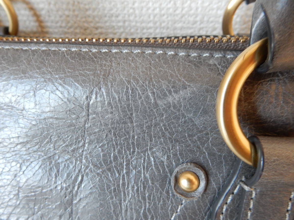  натуральная кожа *SAZABY( Sazaby )*B5 соответствует *2WAY большая сумка ( плечо ремень имеется ) темно-серый ( металлические принадлежности коврик Gold )