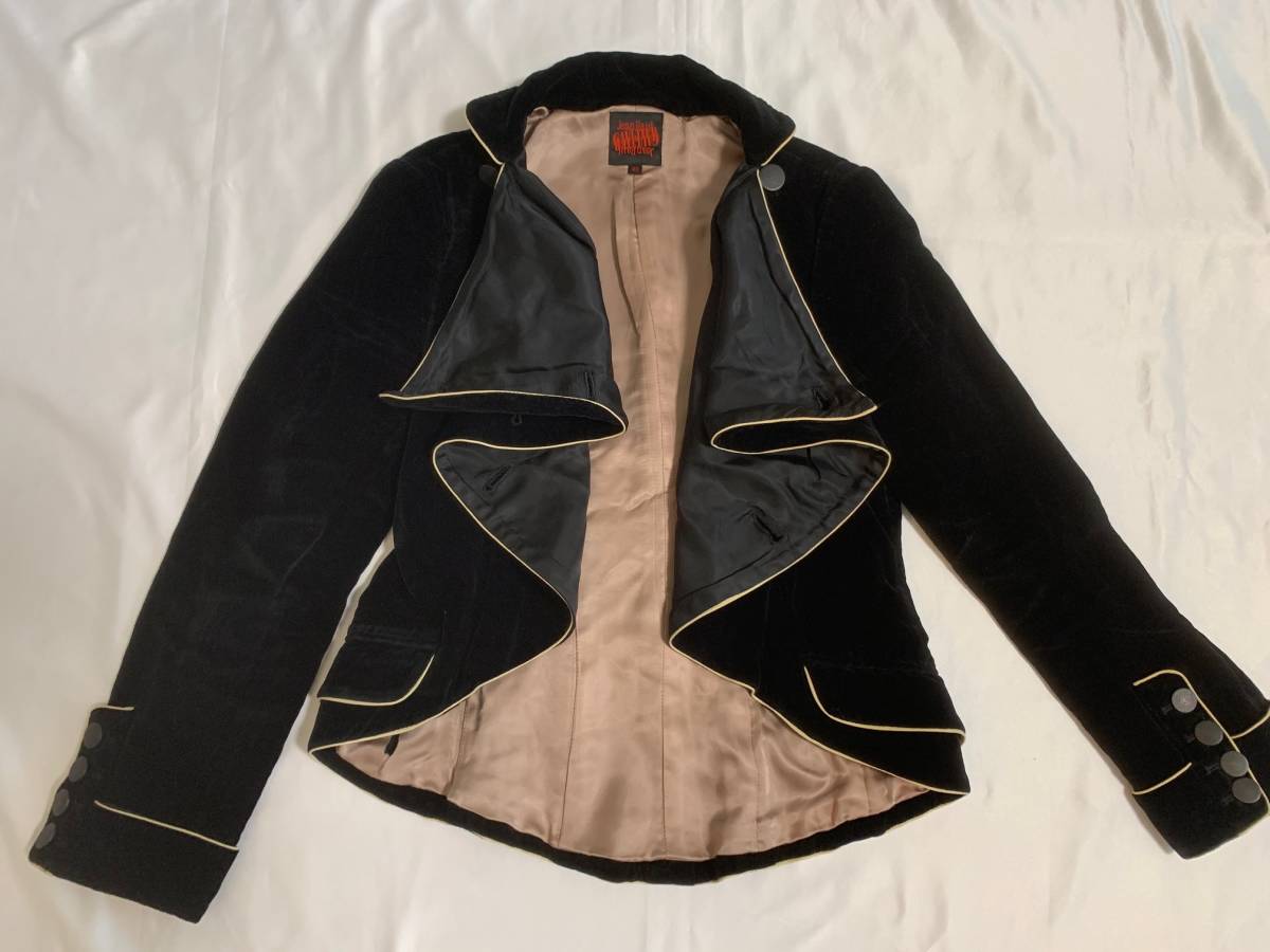 Jean Paul GAULTIER ジャンポールゴルチエ ゴルチェ　ナポレオンジャケット ベロア　トップス　アーカイブ　黒　archive jacket