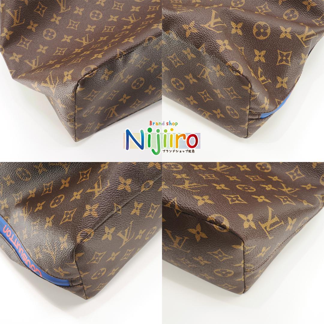 【極美品】ルイヴィトン LV モノグラム カバ ライト ハンドバッグ ショルダーバッグ トートバッグ 巾着 ブラウン コバルト ブルー 1327