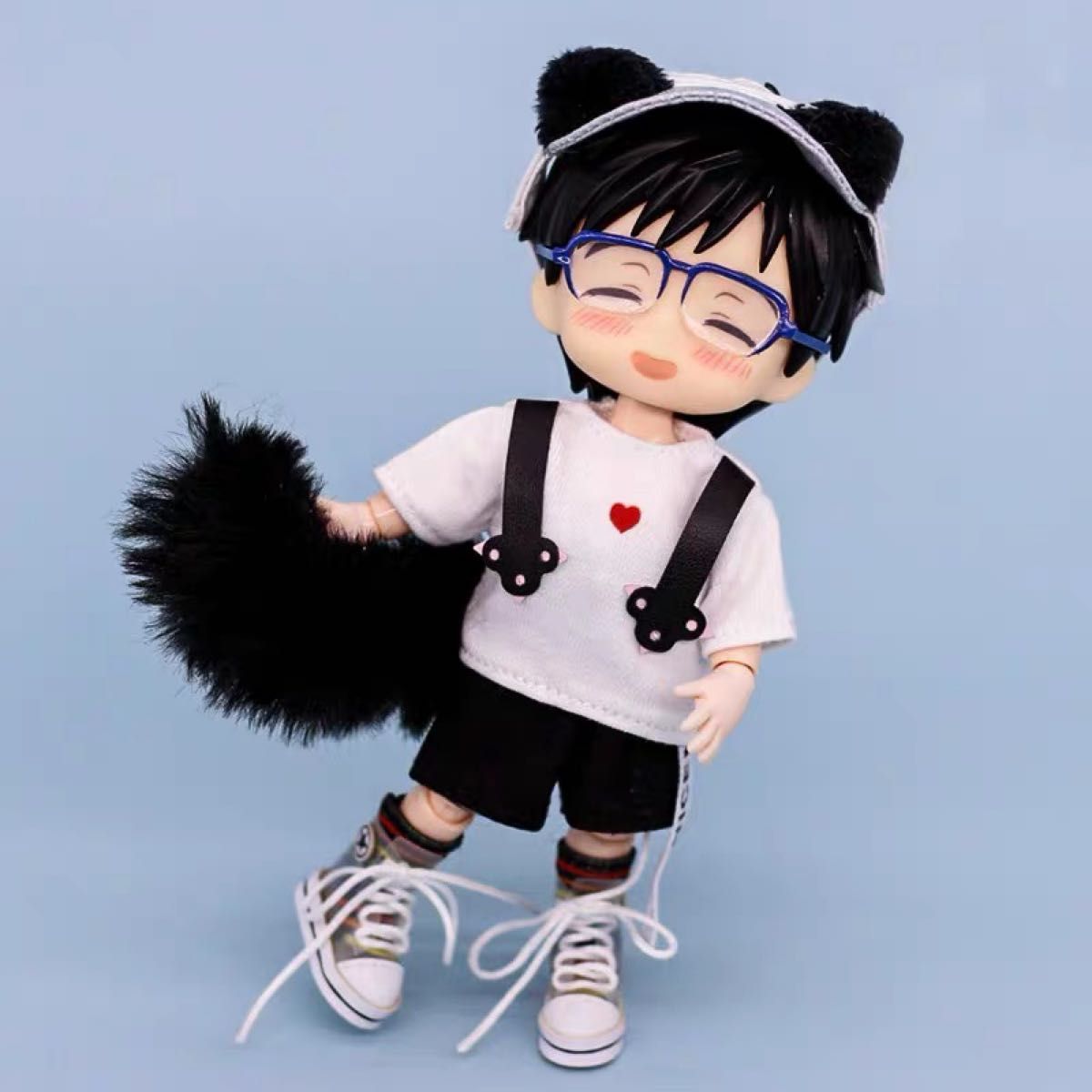 猫　服　黒　ふく　パンツ　ドール　オビツ11 ピコドー9 ねんどろいどどーる　ピコニーモp 着せ替え　人形