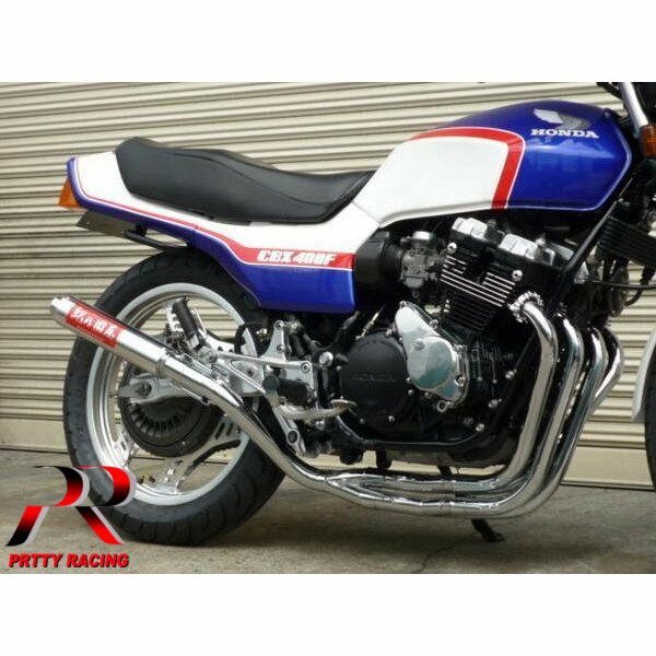 HONDA CBX400F 紀の国屋 45π レースタイプ (サイレンサー着脱式) 4-2-1管 マフラー メッキ