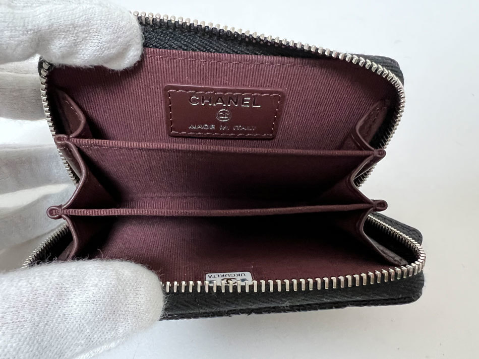 CHANEL シャネル マトラッセ コインケース 小銭入れ ブラック キャビア