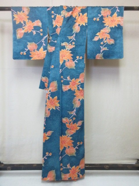 男物 #単衣 長着 #未使用 適用身長163cm 角帯セット 正絹 10586