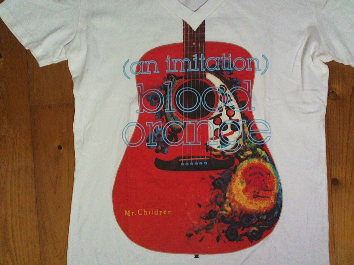 ☆国産☆ミスターチルドレン【MR.CHILDREN (an imitation) blood orange Tour】ミスターチルドレン・ツアー Vネック 半袖Tシャツ M 白の画像5