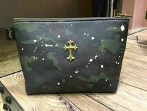  clutch bag Ed Hardy - unisex bag Cross camouflage pattern studs attaching length 15.× width 23.× inset 8.