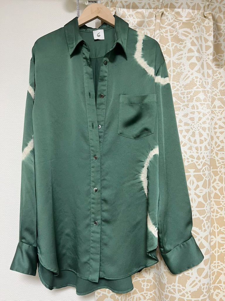 6(ROKU)>SATIN SIBORI SHIRT/シャツ サテンシャツ しぼり 長袖 6(ROKU)>SATIN SIBORI SHIRT/シャツ サテンシャツ しぼり 長袖