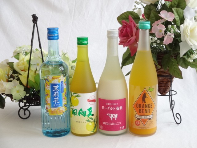 果実酒5本セット 牛乳リキュール(大分県)×ヨーグルト梅酒(福岡県)×日本酒オレンジ(三重県)×ジャスミンリキュール 720ml_画像1