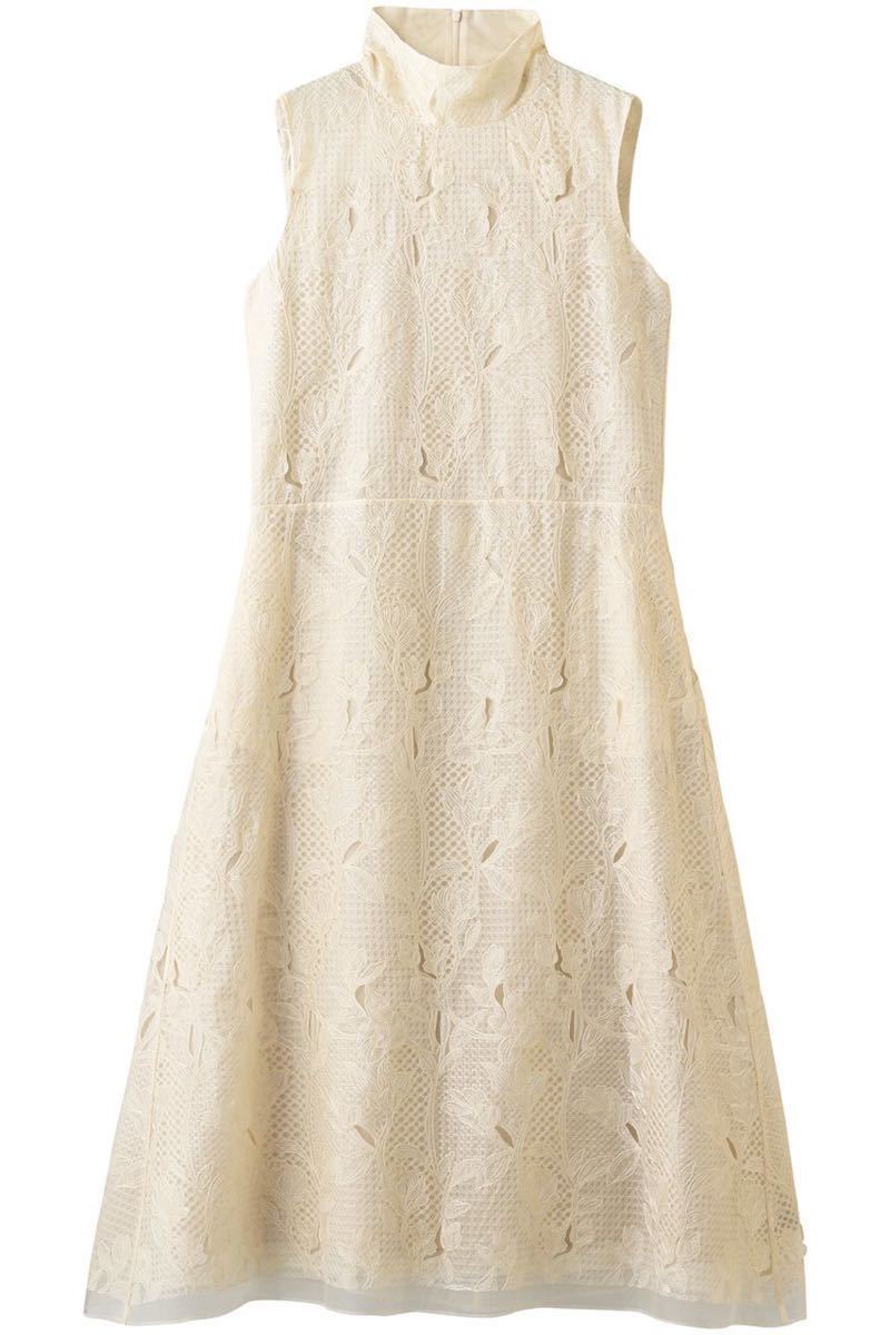 新品 ebure オーガンジー フラワー レース ノースリーブ ロング