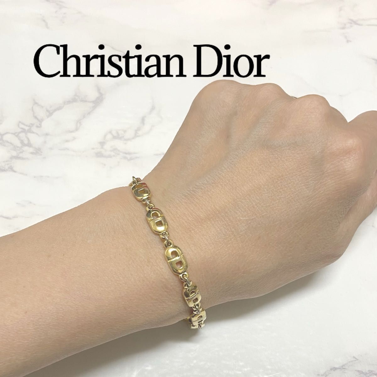 クリスチャン ディオール Dior CD ロゴ チェーン ブレスレット