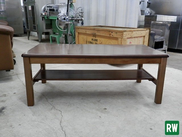 ローテーブル 幅1200×奥行600×高さ450ｍｍ 木製 机 テーブル 茶色 [3-K21]_画像3