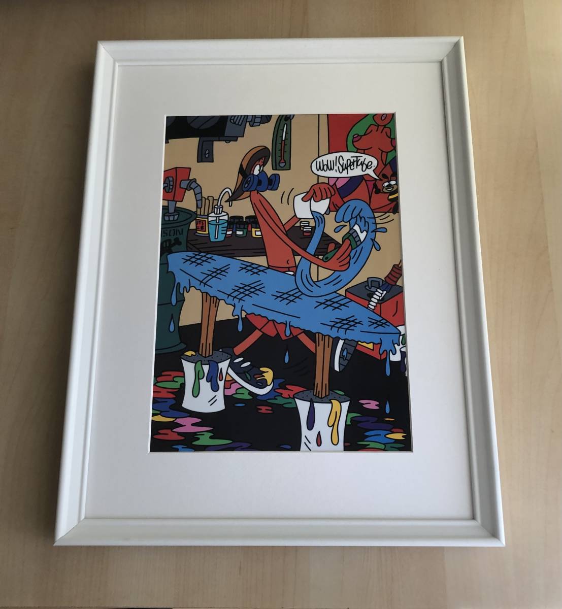 kj ☆額装品☆ ミーイシイ サーフアート サーフィン A3サイズ 額入り