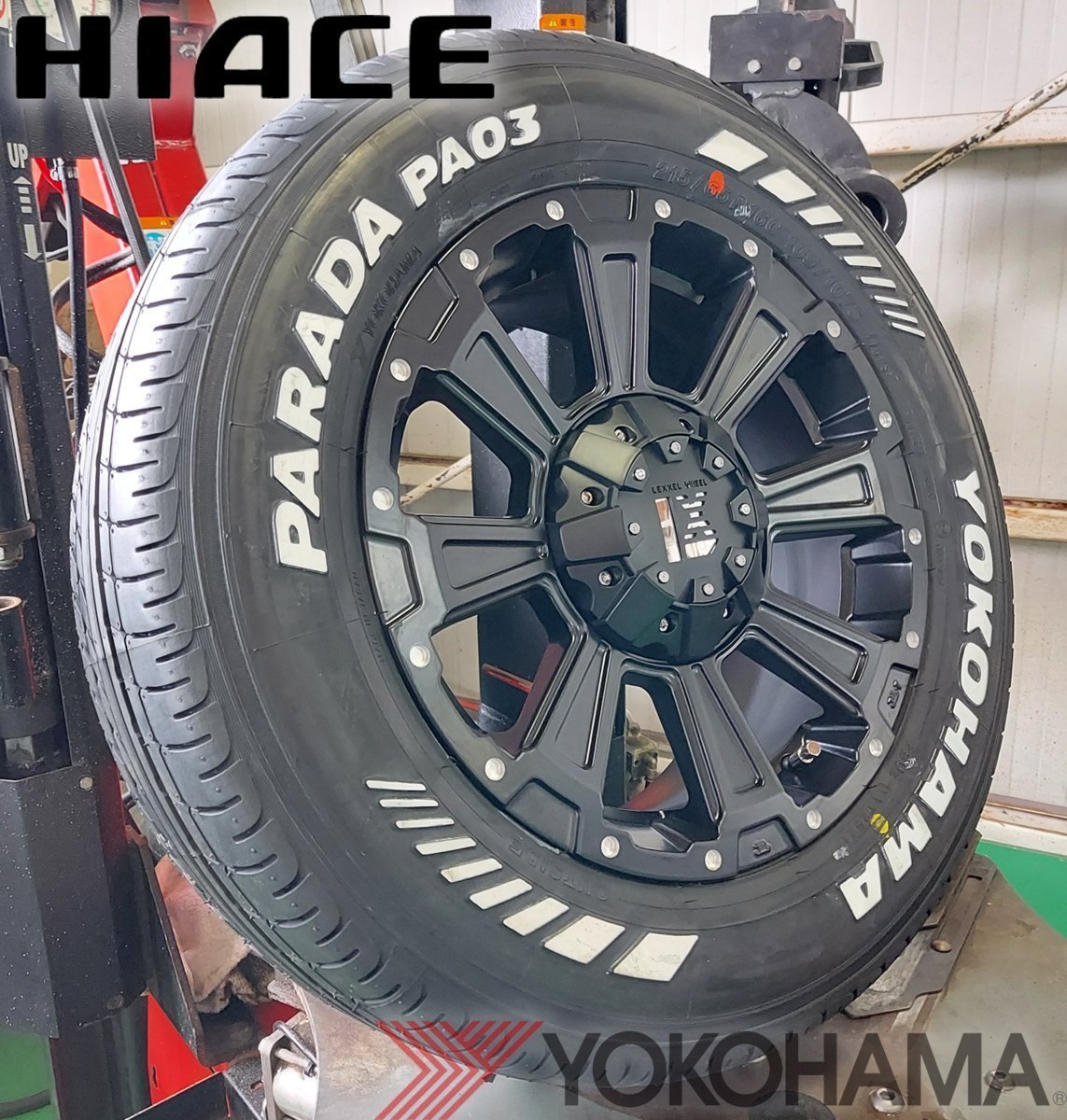 LEXXEL DeathRock デスロック!!200系ハイエース YOKOHAMA ヨコハマ PARADA パラダ 215/65R16 16インチ 新品タイヤホイールセット_画像4